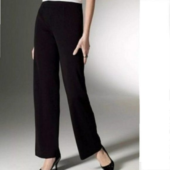 Exclusively Misook Tight Knit Silky Feel Straight Leg Pull On Acrylic Knit Pants - Picture 1 of 9